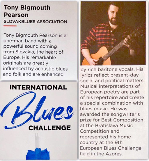 Tony Bigmouth Pearson na International Blues Challenge 2020 v Memphise 