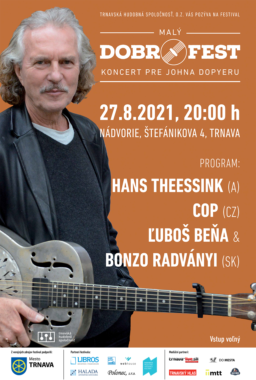 Festival Malý Dobrofest 2021 v Trnave je Koncert pre Johna Dopyeru